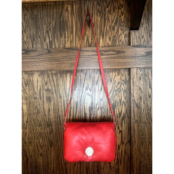 Vince Camuto Genuine Smooth Lamb Leather Bag/Purse Fire Red - Picture 2 of 12